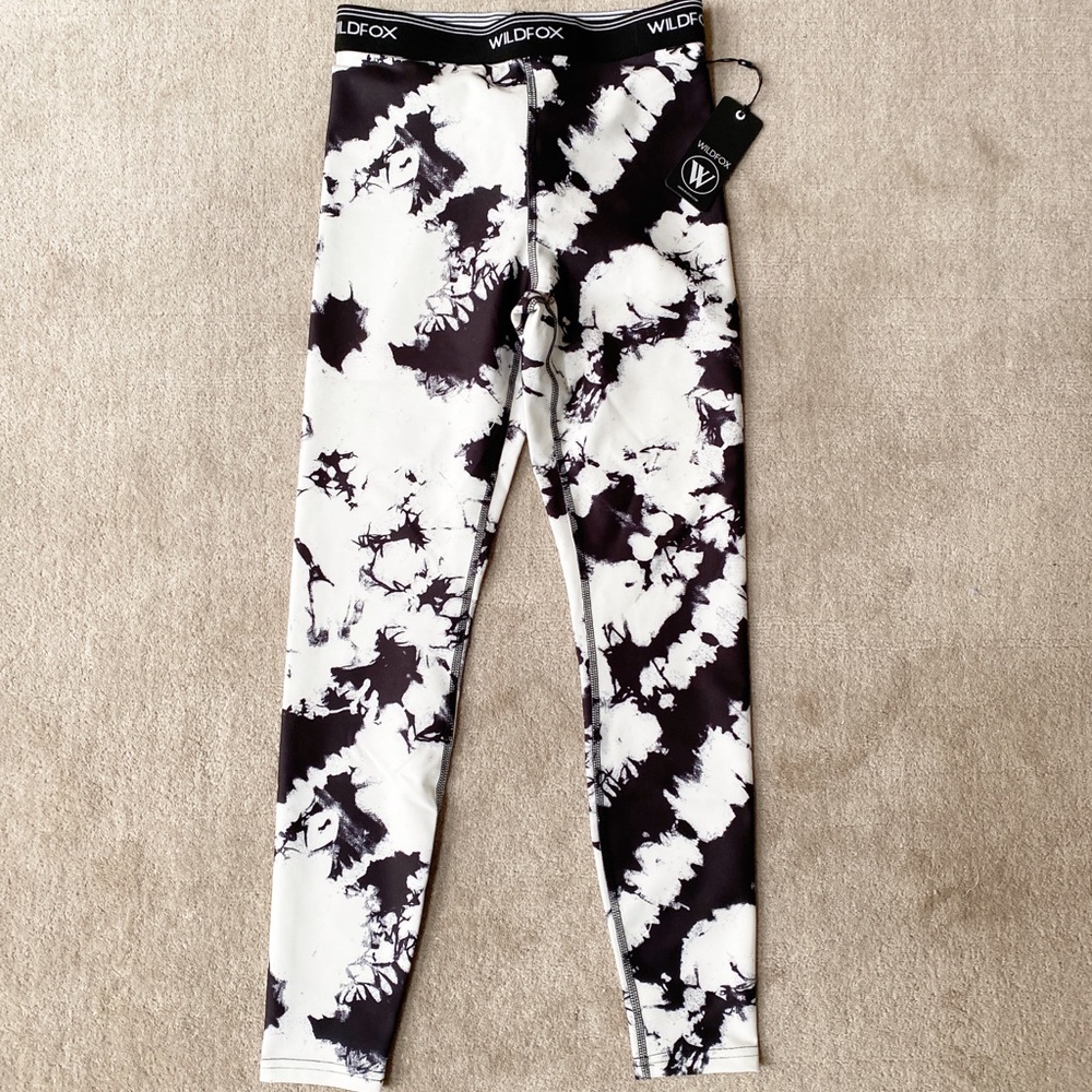 WILDFOX Black and White Printed Leggings